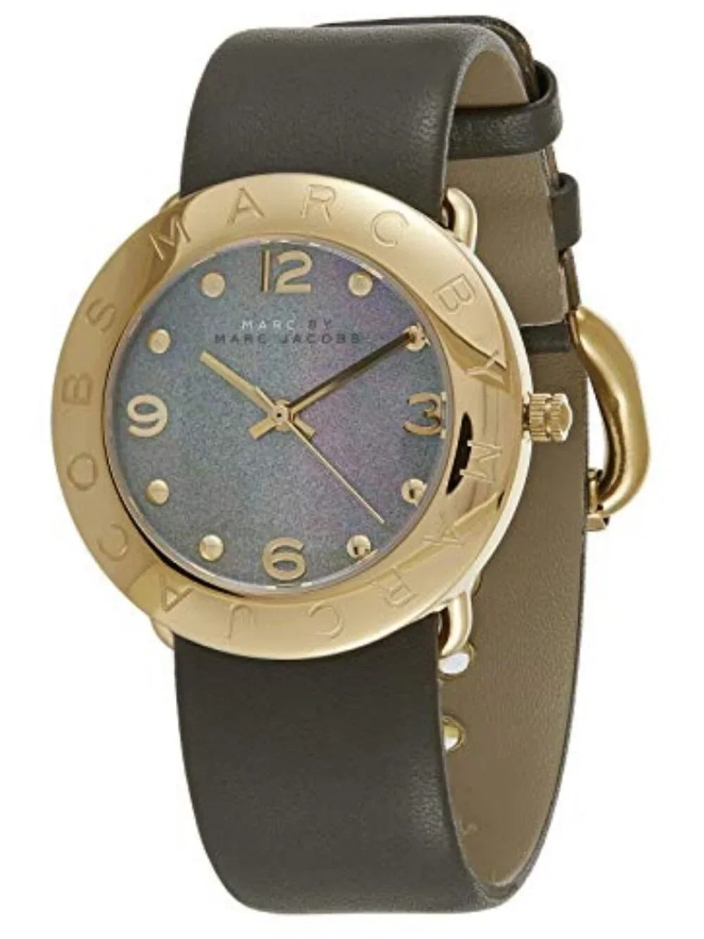 Marc by Marc Jacobs grey & gold leather Amy watch